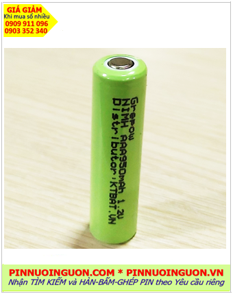 Pin sạc 1.2v AAA950mAh, Pin sạc công nghiệp đầu bằng NiMh AAA950mAh 1.2v, Cell pin Grepow NiMh AAA950mAh